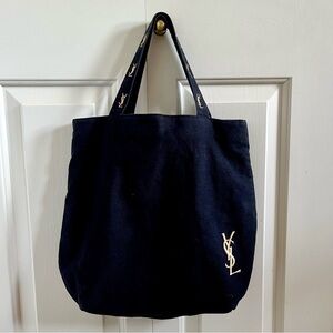 YSL Yves Saint Laurent Black Canvass Tote Bag
